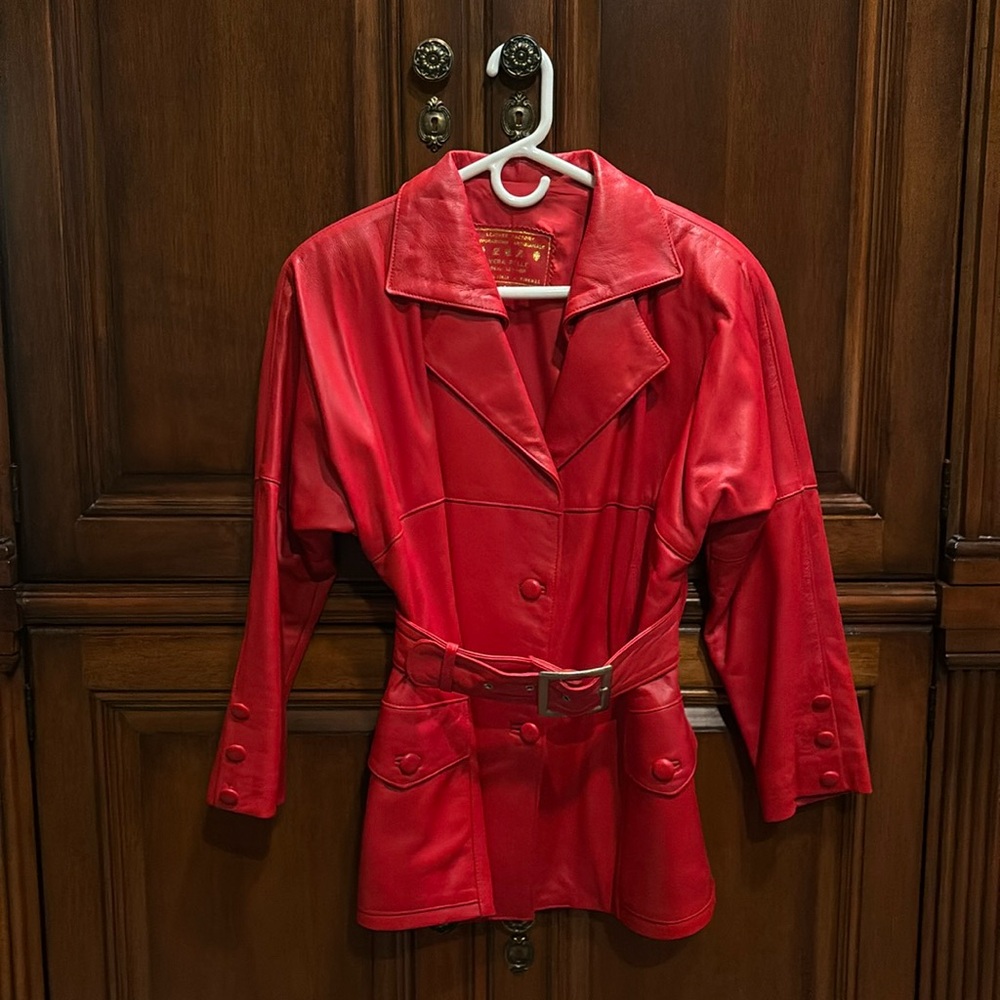 Stunning Red Leather Jacket from Florence